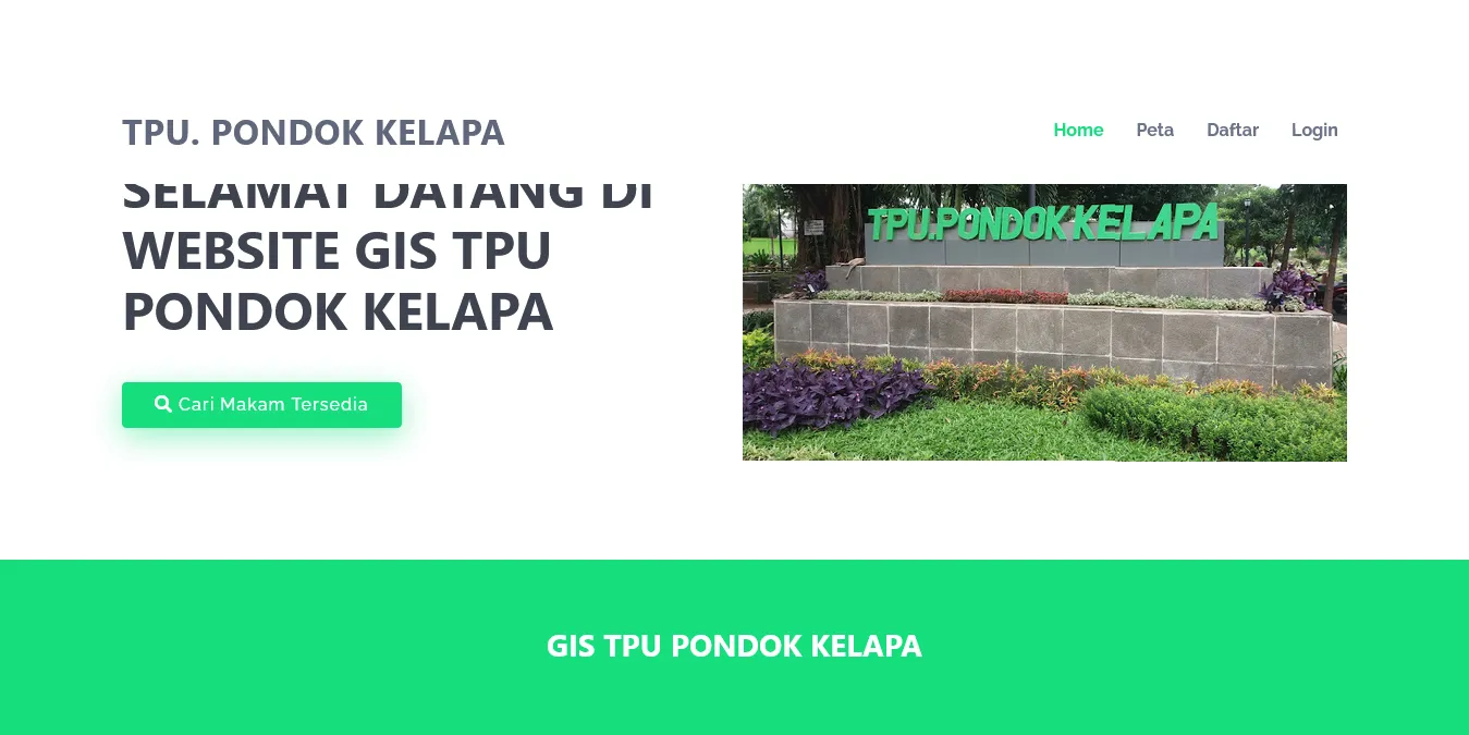 Sistem Informasi Geografis GIS untuk TPU Pondok Kelapa